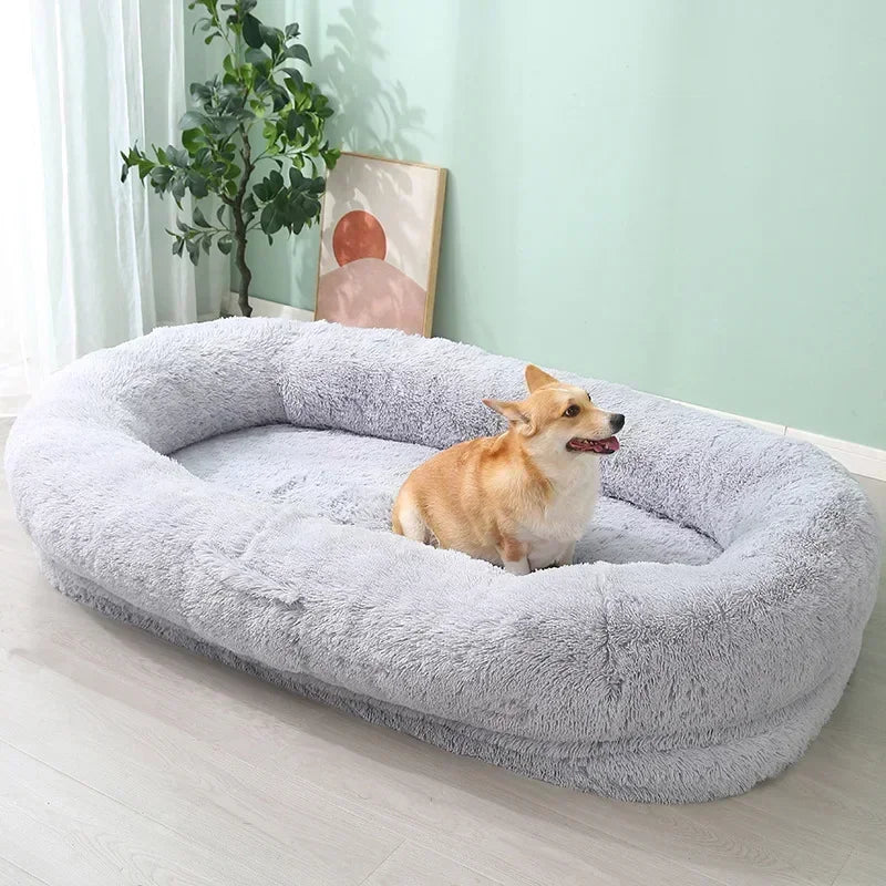 Human Dog Kennel Plush round Pet Mattresses