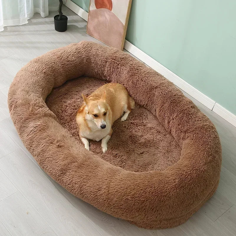 Human Dog Kennel Plush round Pet Mattresses