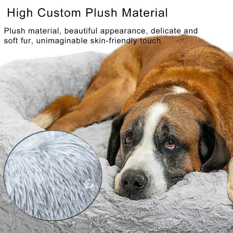 Human Dog Kennel Plush round Pet Mattresses