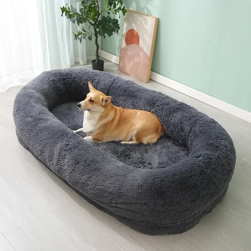 Human Dog Kennel Plush round Pet Mattresses