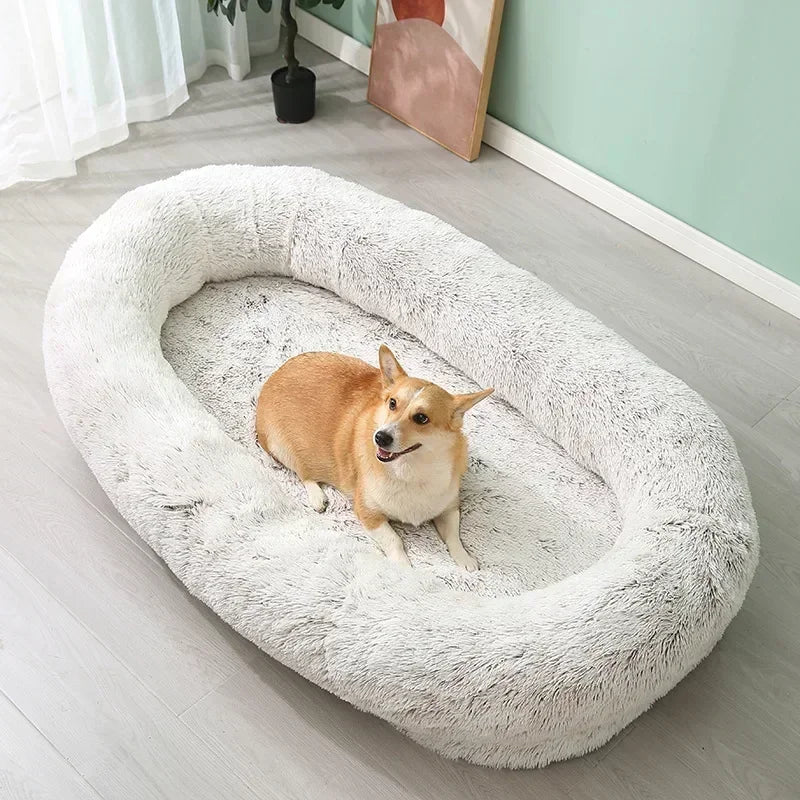 Human Dog Kennel Plush round Pet Mattresses