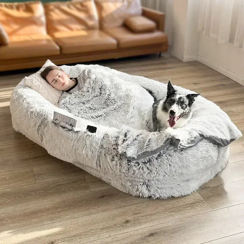 Human Dog Kennel Plush round Pet Mattresses