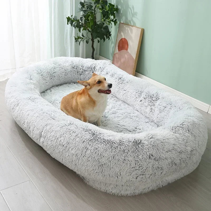 Human Dog Kennel Plush round Pet Mattresses